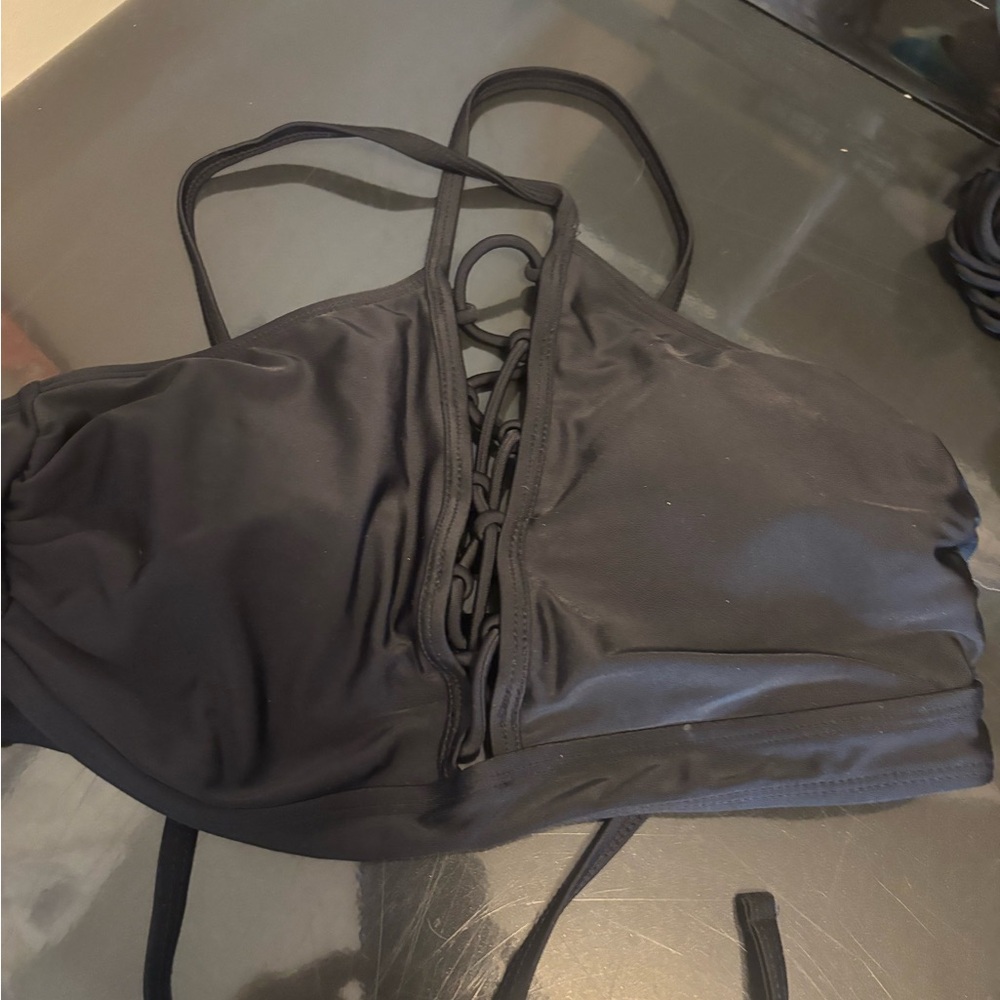 Xhilaration Black Strappy Bikini Top